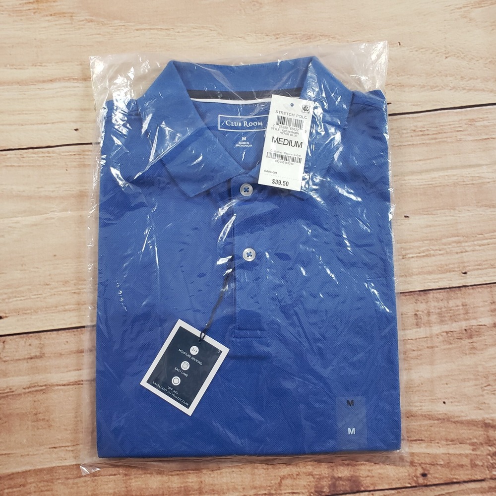 NEW Club Room Polo Shirt Mens Medium Outdoor‎ Rugby Casual Cotton Adult M